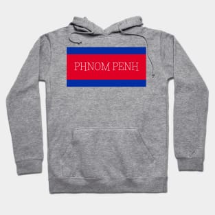 Phnom Penh City in Cambodian Flag Colors Hoodie